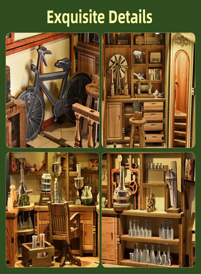 MiniCity Book Nook Kit, DIY Miniature Dollhouse Book Nook Kit with Dust Cover and LED Light for Teens and Adults-The Radium Lady - Image 4